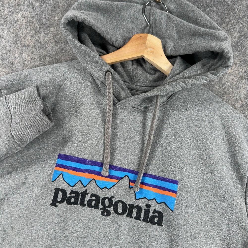 Patagonia Uprisal Hoodie Mens XL Gray P-6 Graphic Fleece Pullover Sweatshirt